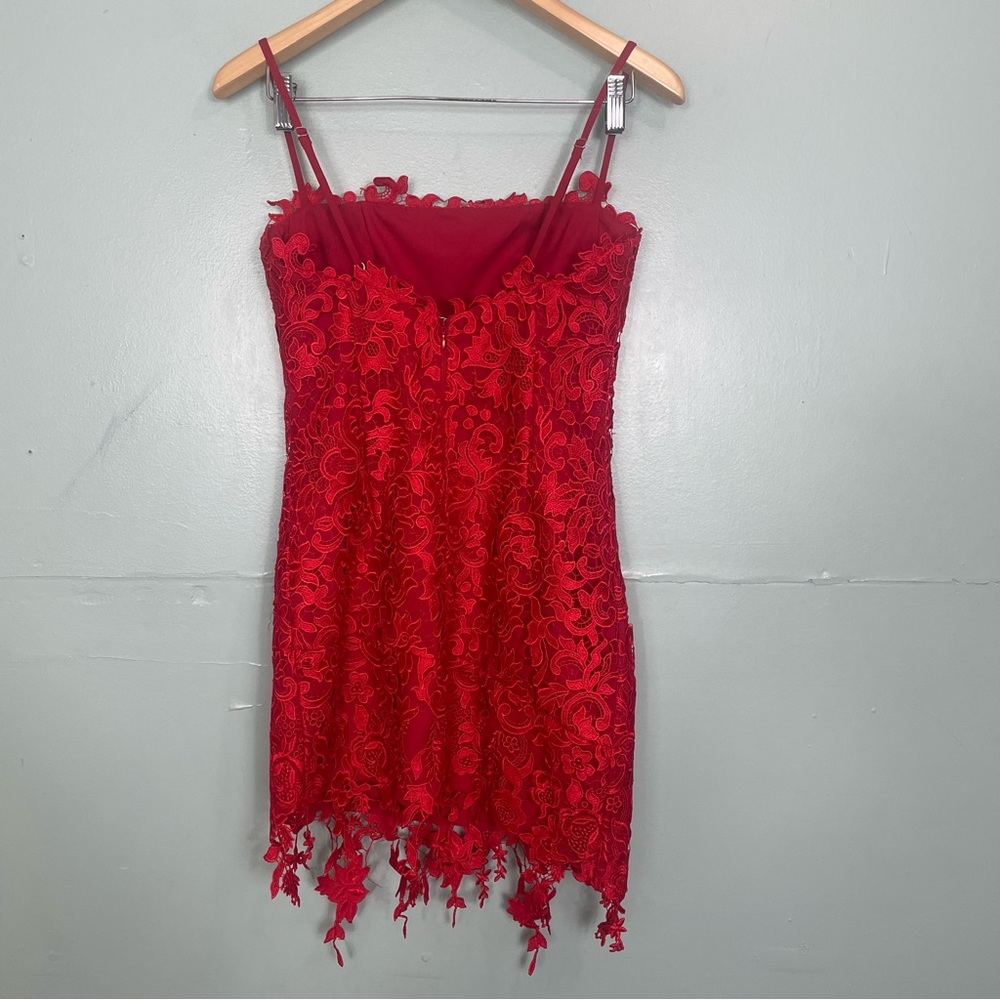 Revolve NBD Yosemite Mini Dress in Red Cherry Laced Floral Lined Size Small - Picture 6 of 10